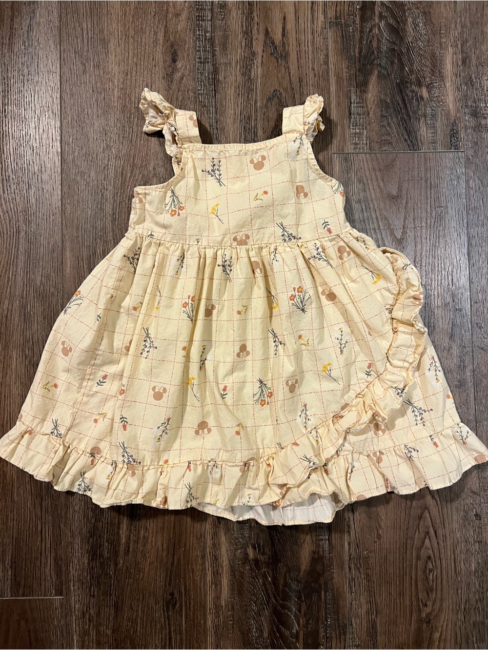 Disney Pale Yellow Floral Ruffle Dress for Girls